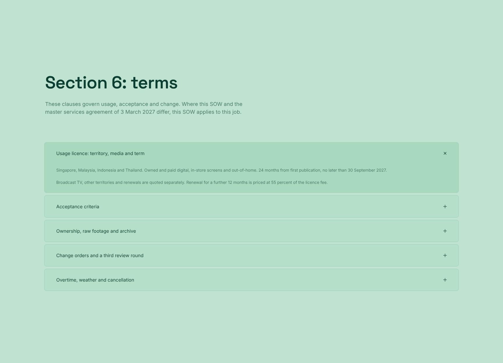 Conditions contractuelles : droits d'usage, recette et gestion des modifications