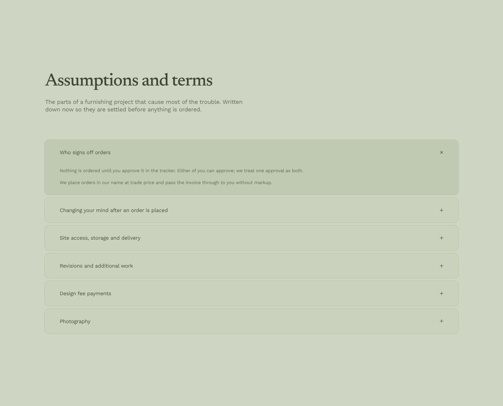Project Assumptions, Terms & Risk Safeguards