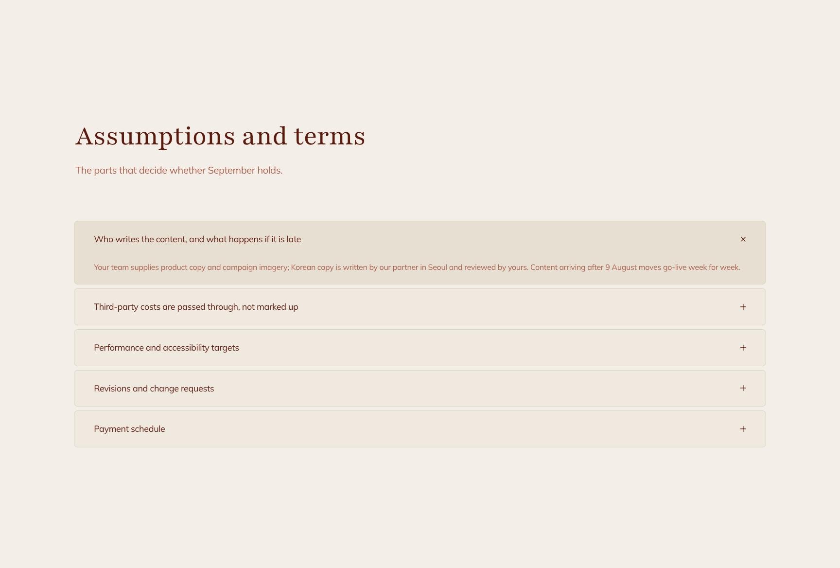 Assumptions and Terms: Expandable Risk and Responsibility FAQ