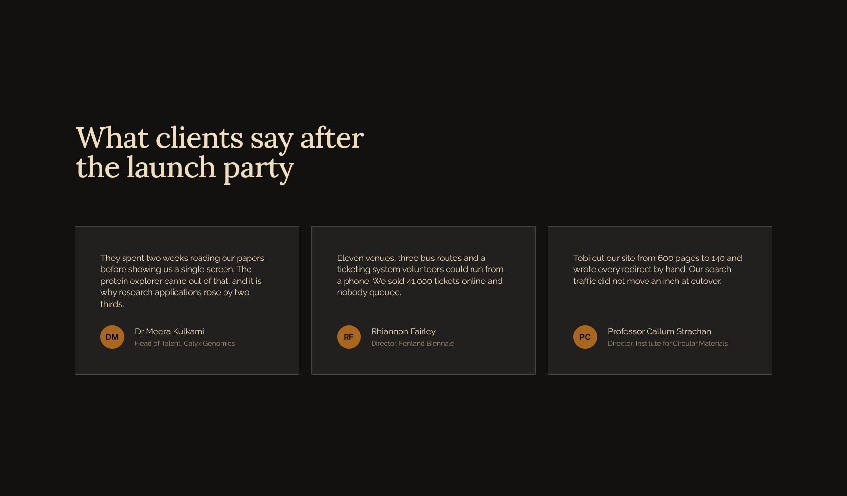 Client Testimonials from Research and Science Leaders