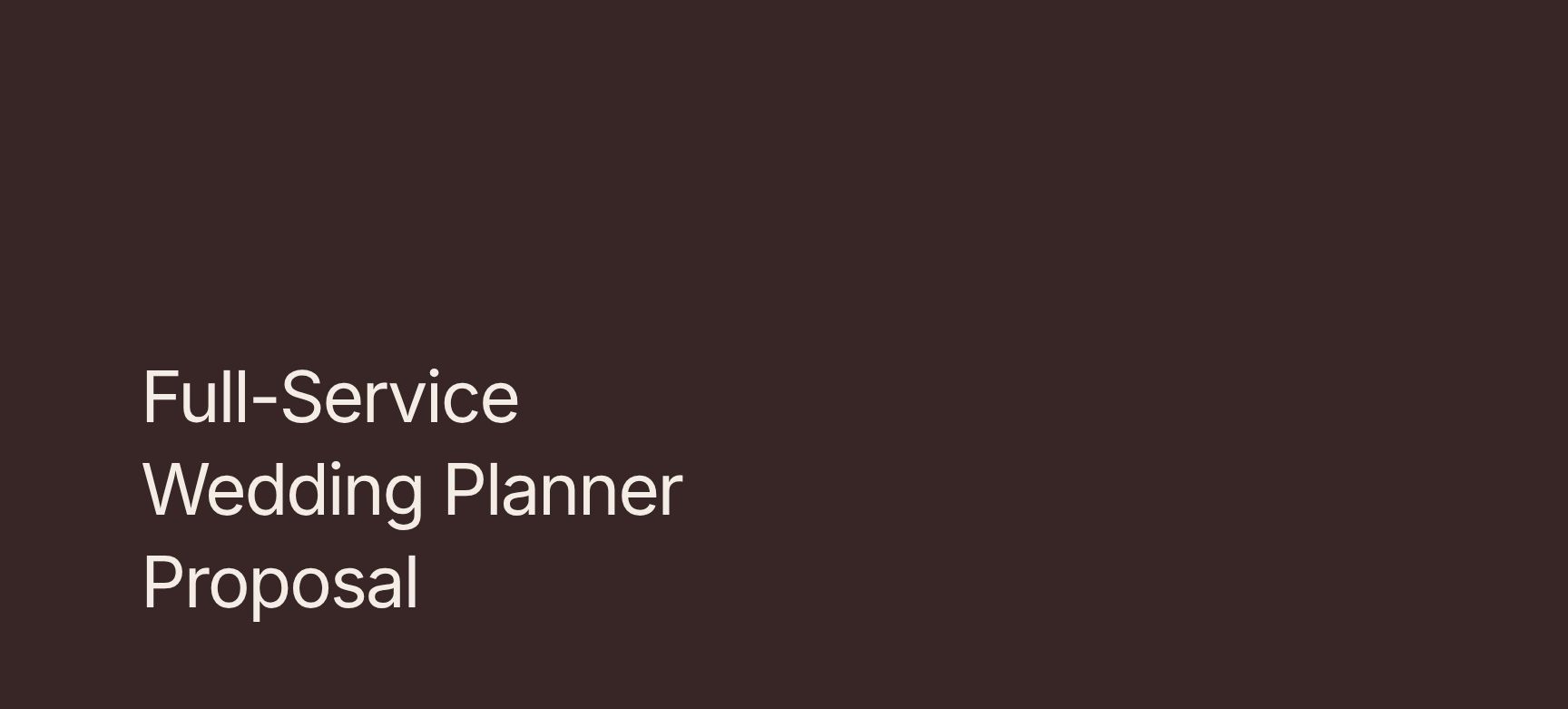 Professional Wedding Planning Hero & Service Overview