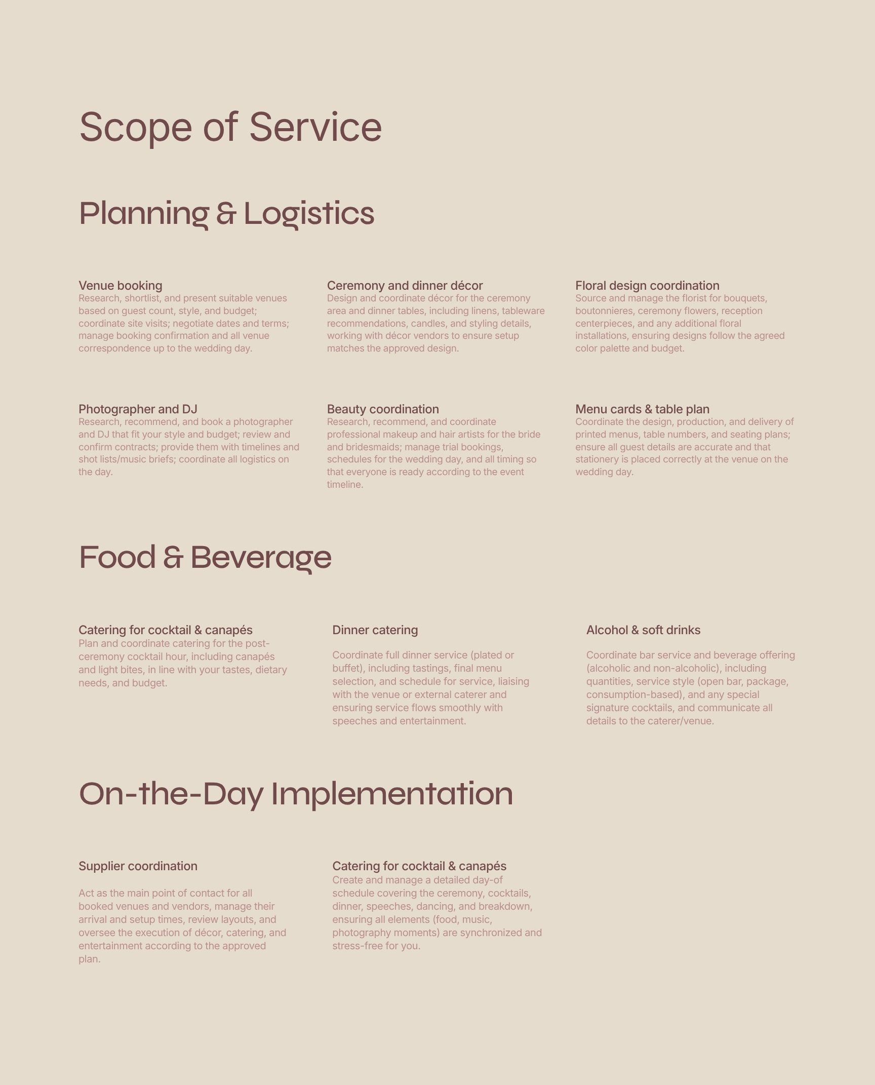 Comprehensive Scope of Wedding Services