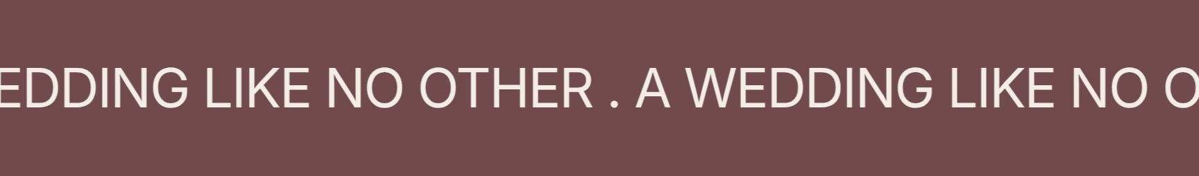 Unique Wedding Experience & Brand Values