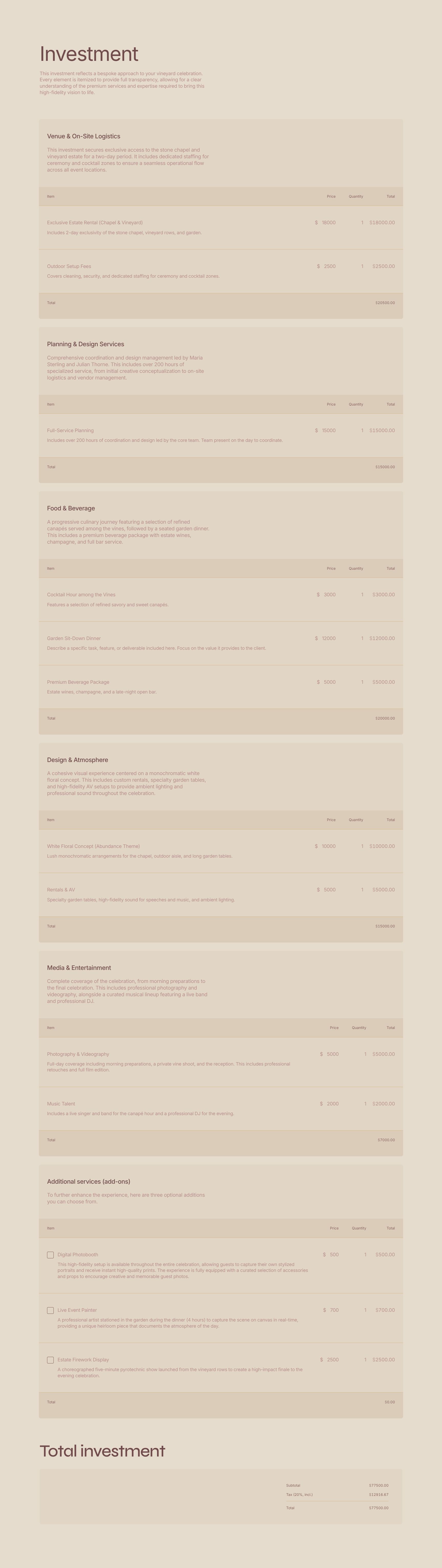 Transparent Investment & Pricing Breakdown