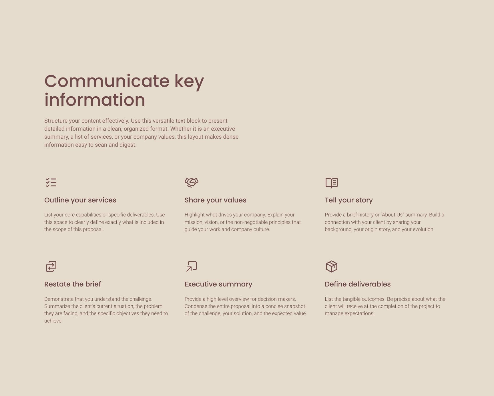 Structured Information Block for Key Details