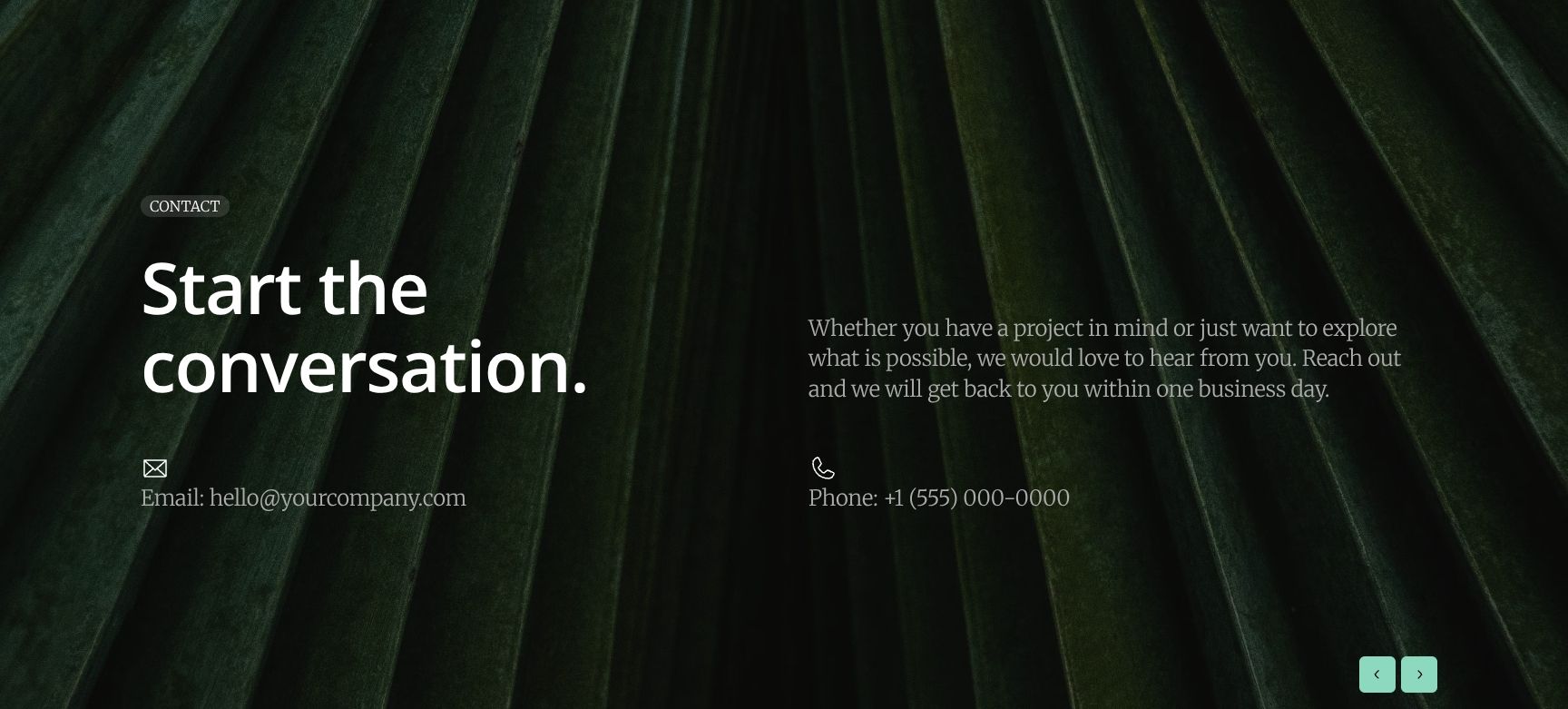 Contact Section - Start the Conversation