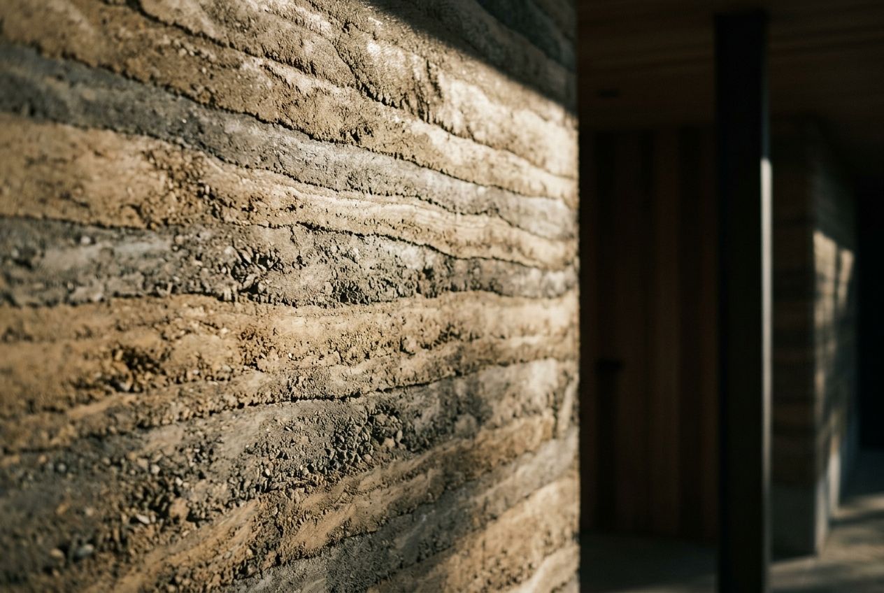 Rammed earth layers