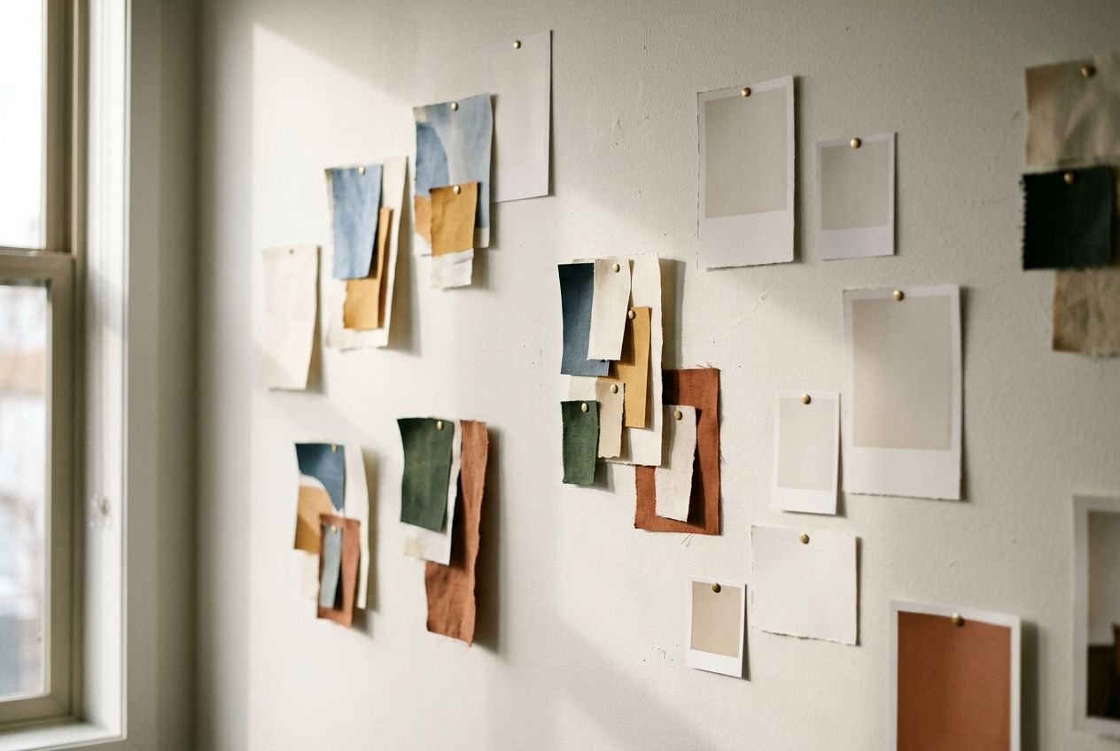 Studio wall with color swatches