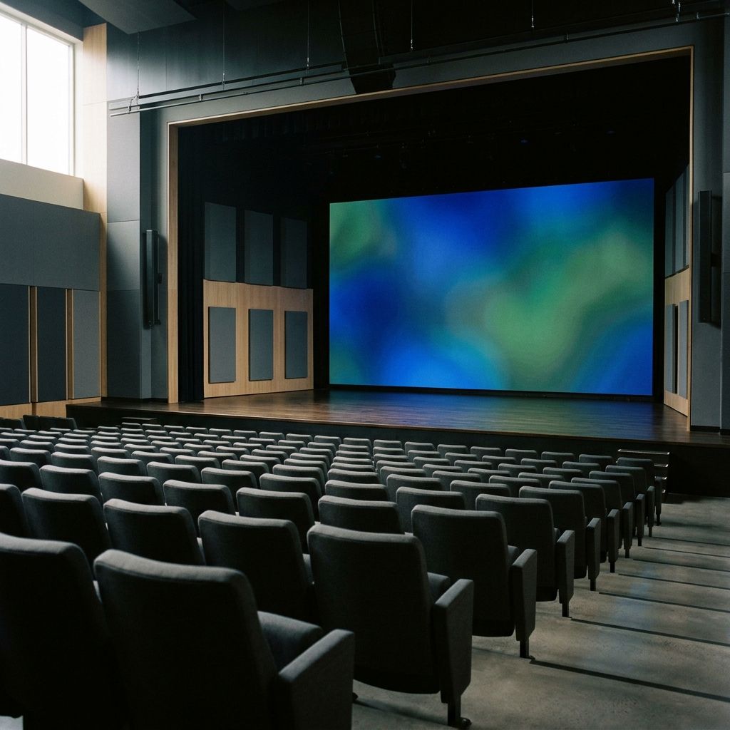 LED wall behind an empty stage