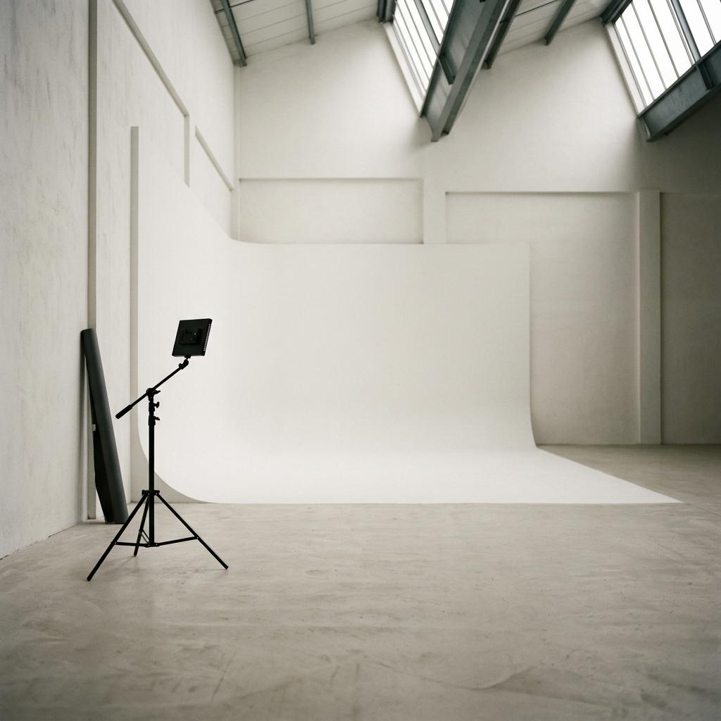 Photography stage under north rooflights