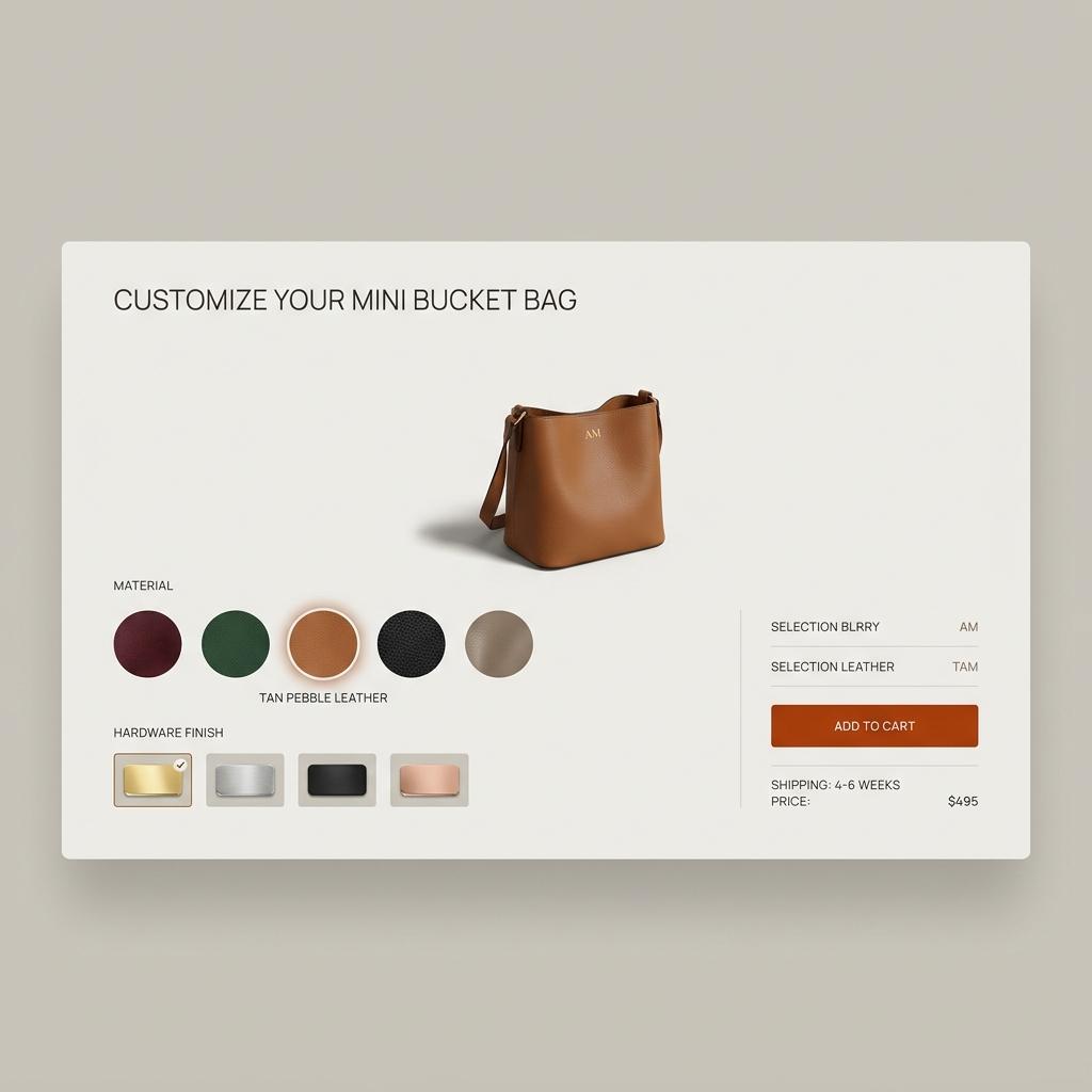 Bag configurator interface