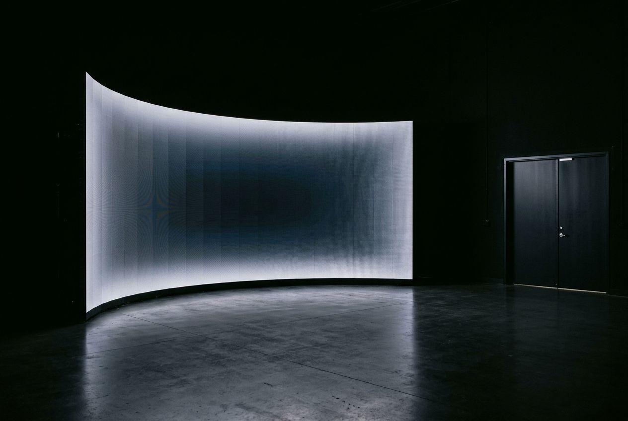LED volume stage before doors