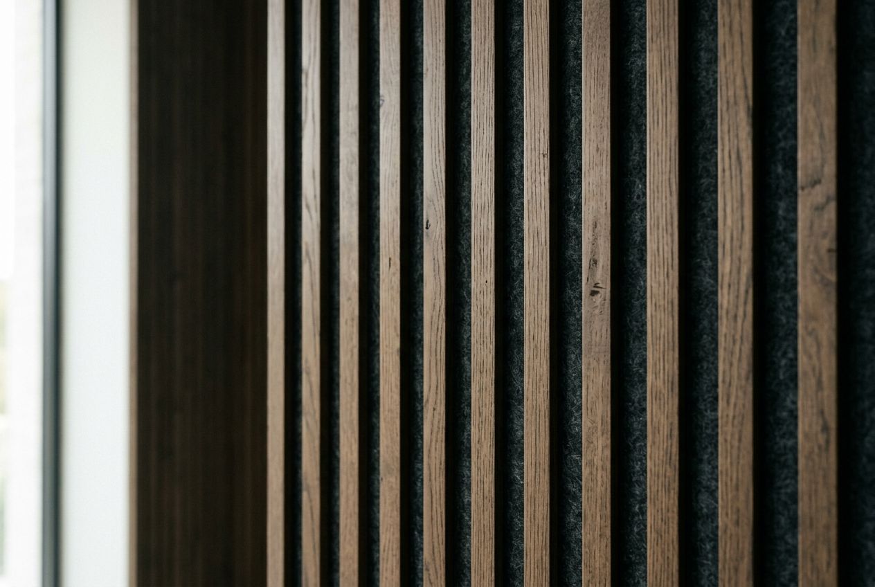 Oak slats over wool felt