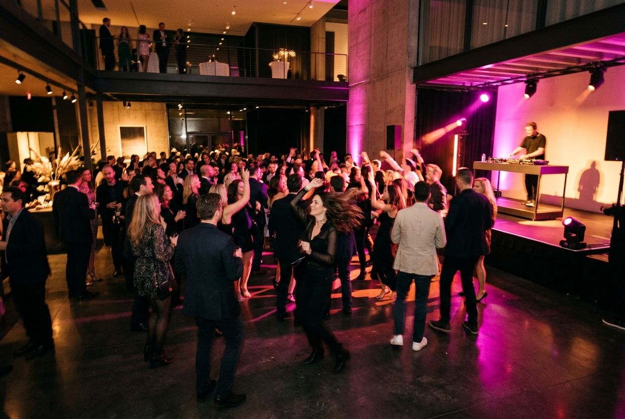 Crowd at a launch party
