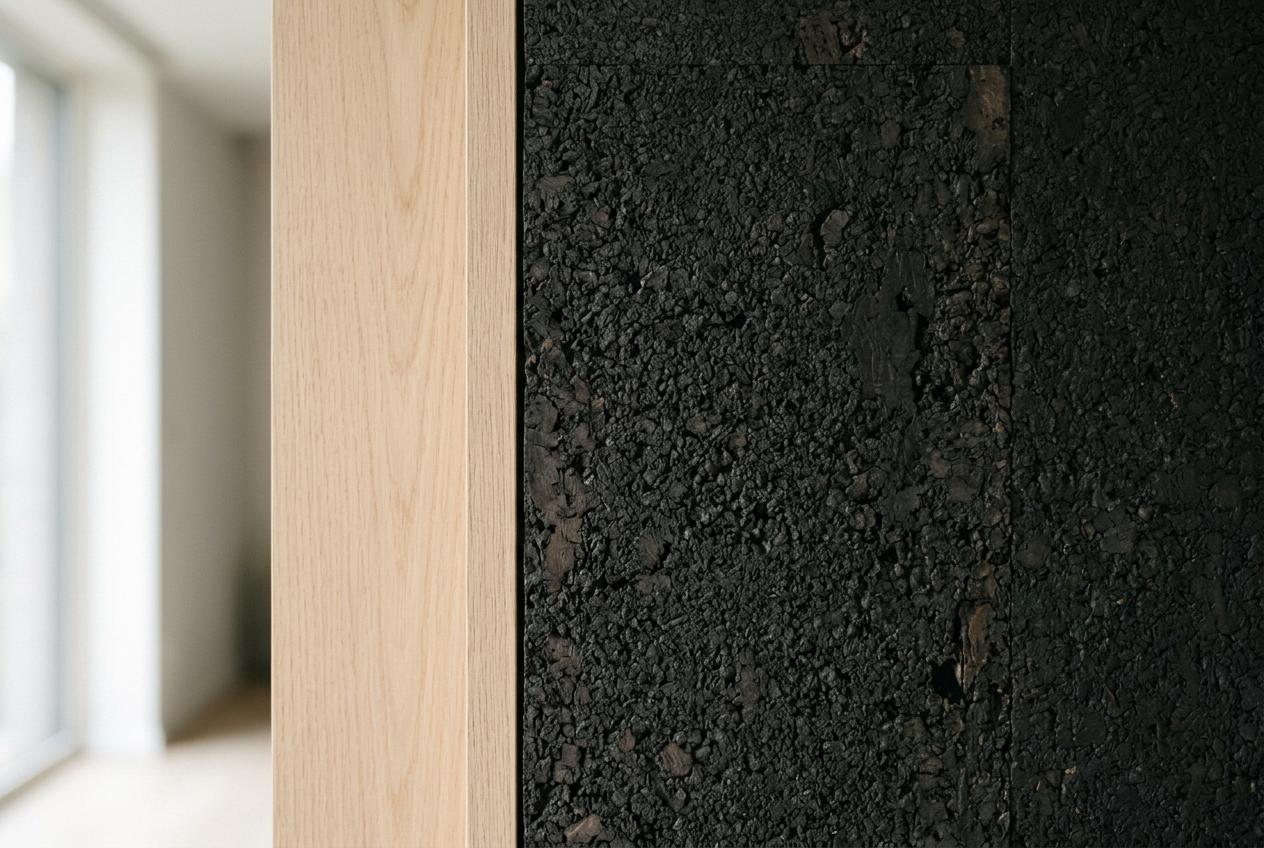 Cork panel beside pale oak