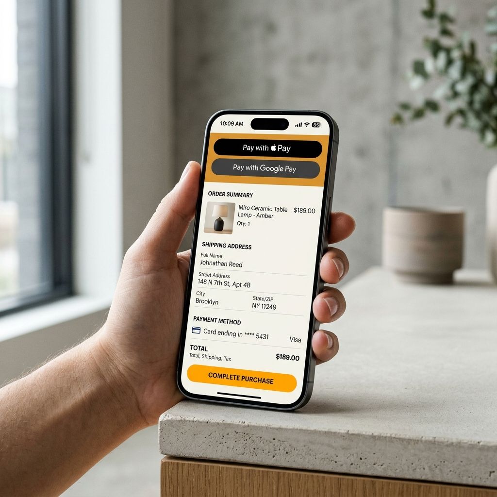 Mobile checkout design with express payment