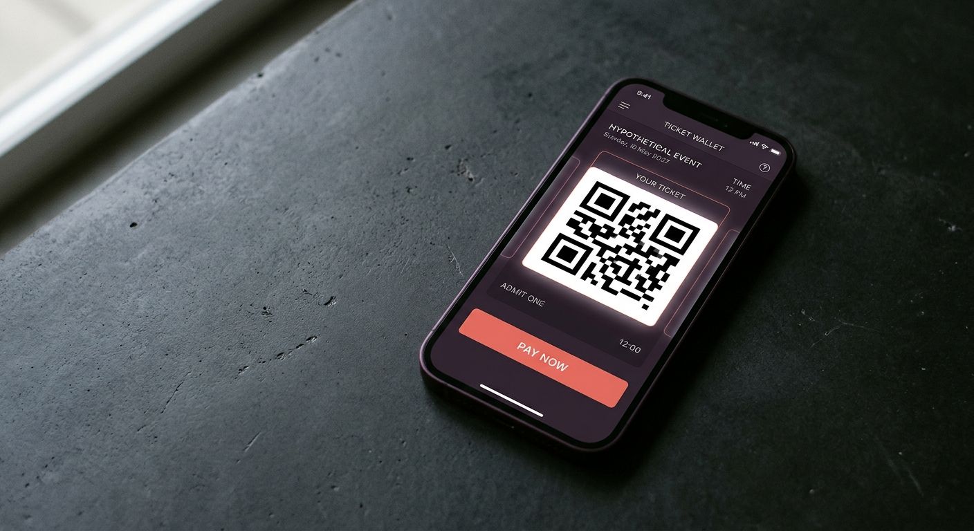 Ticket wallet screen on a phone