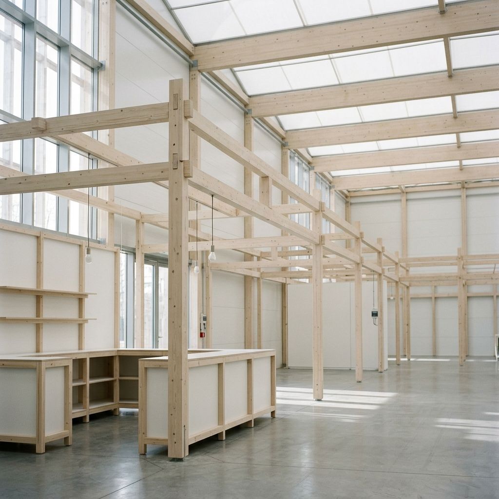 Modular exhibition pavilion interior