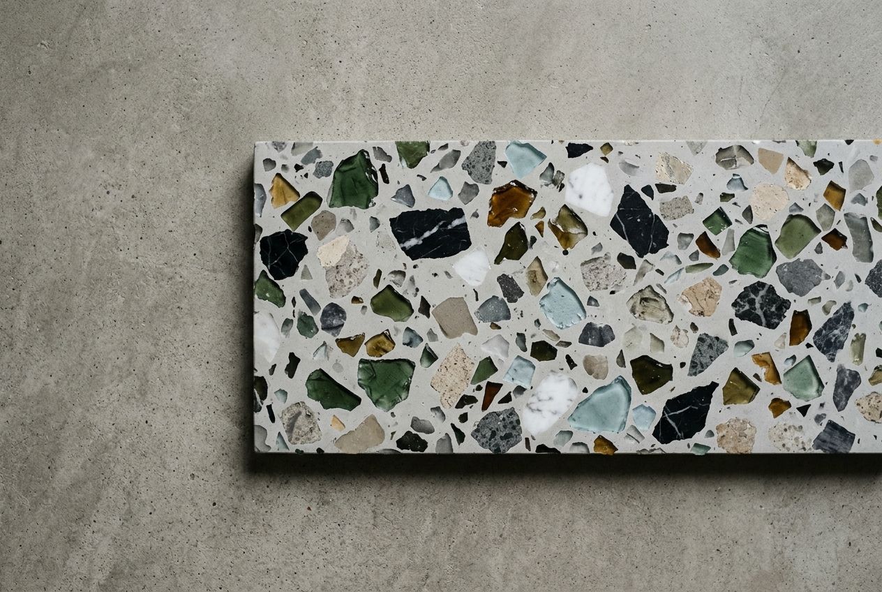 Terrazzo with recycled aggregate