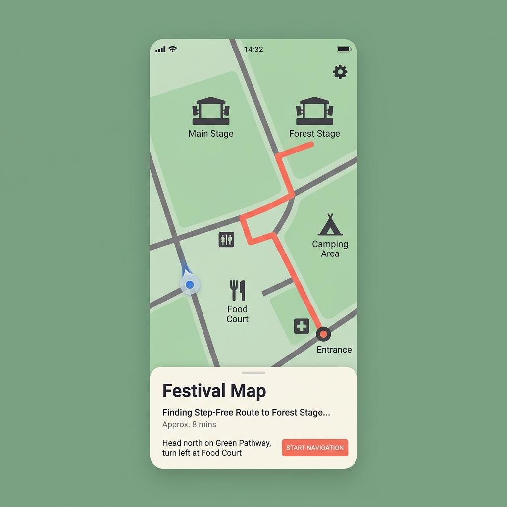Accessible festival site map