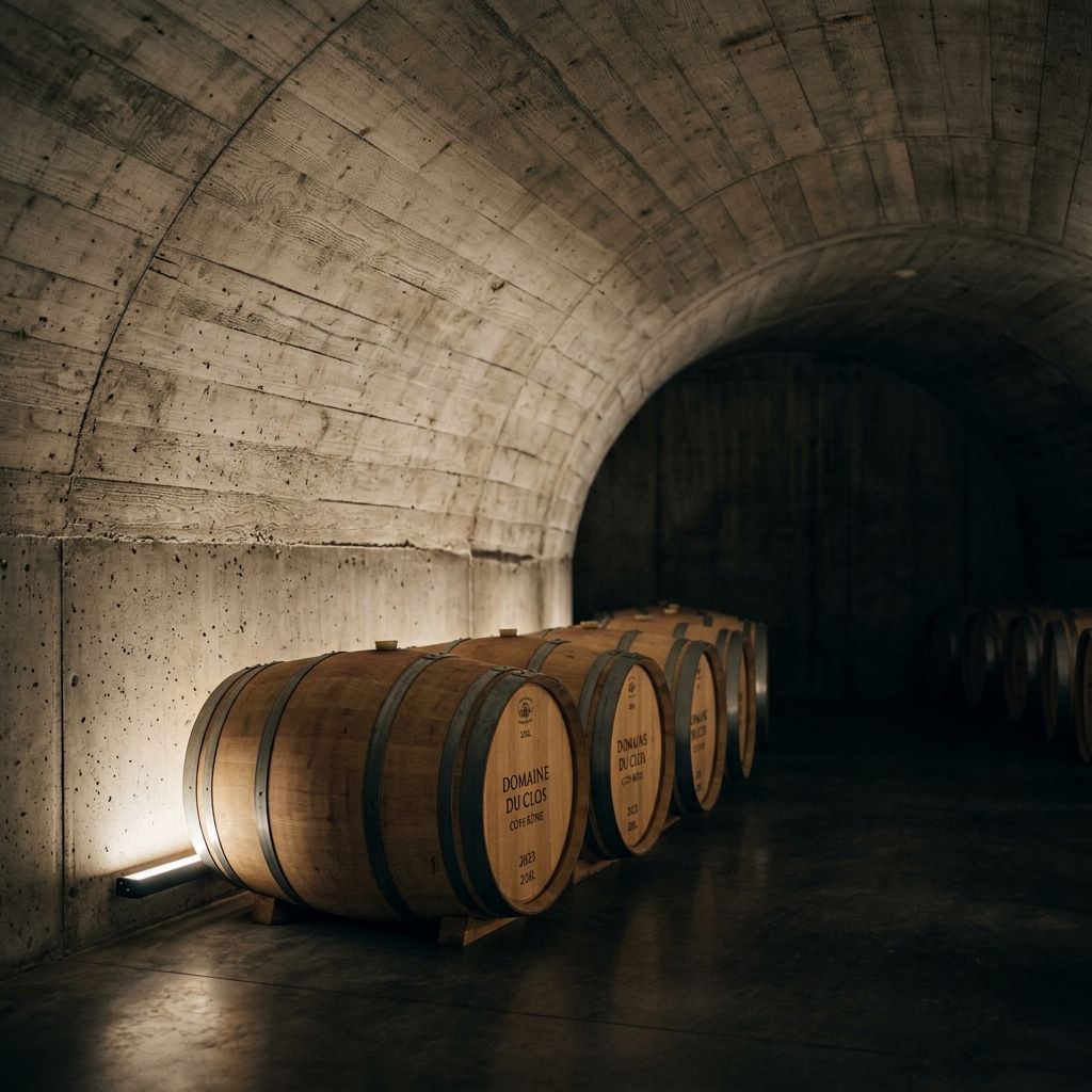 Barrel cellar under a concrete vault