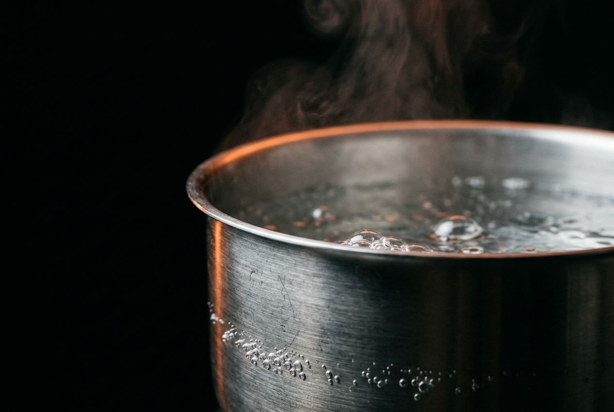 Water starting to boil