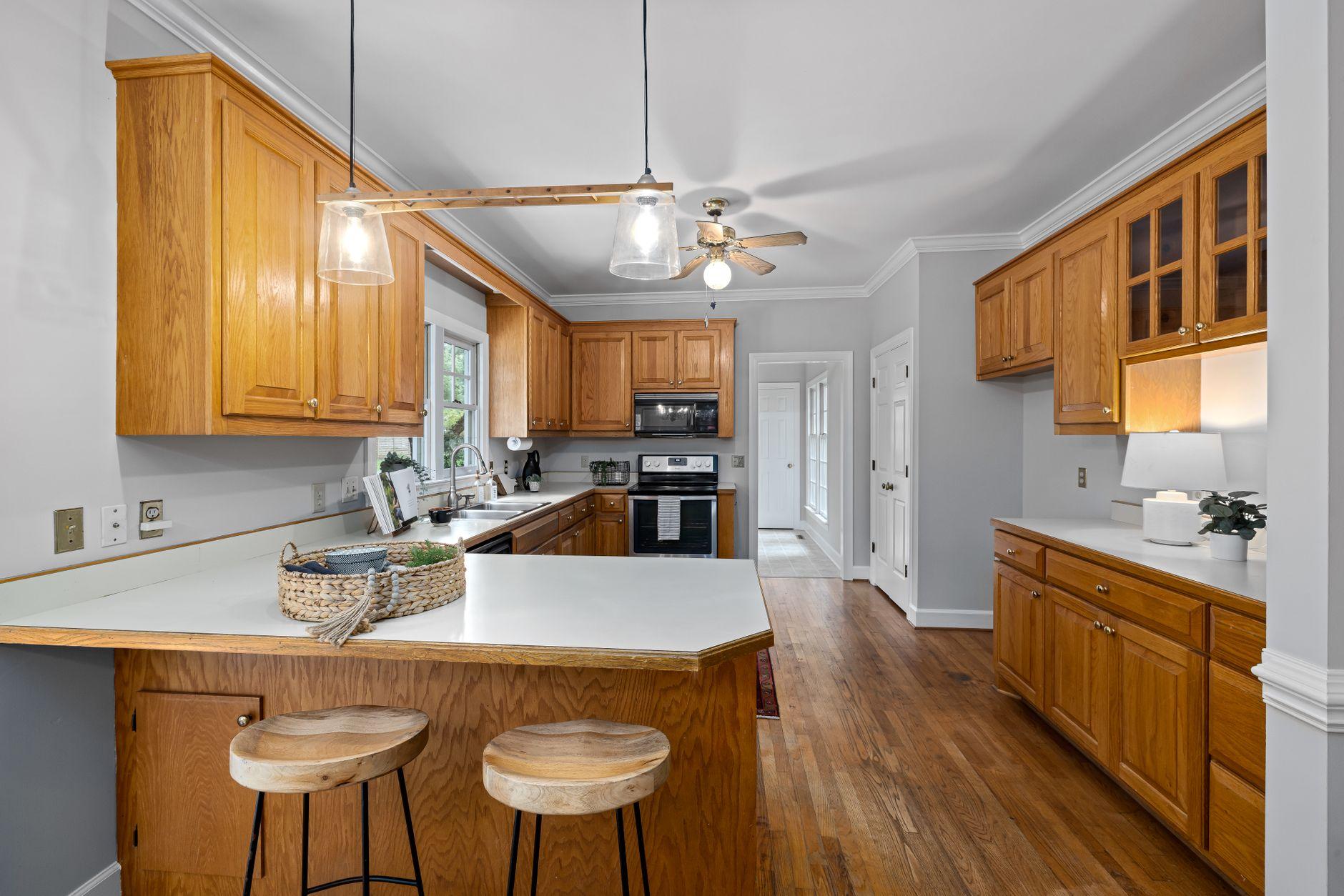 Oak kitchen island