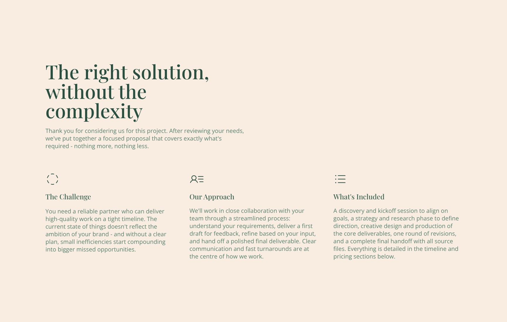 Tailored Solution & Approach Overview