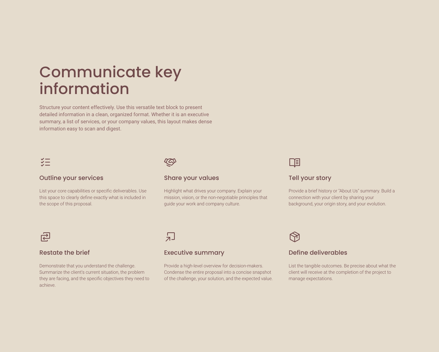 Structured Information Block for Key Details