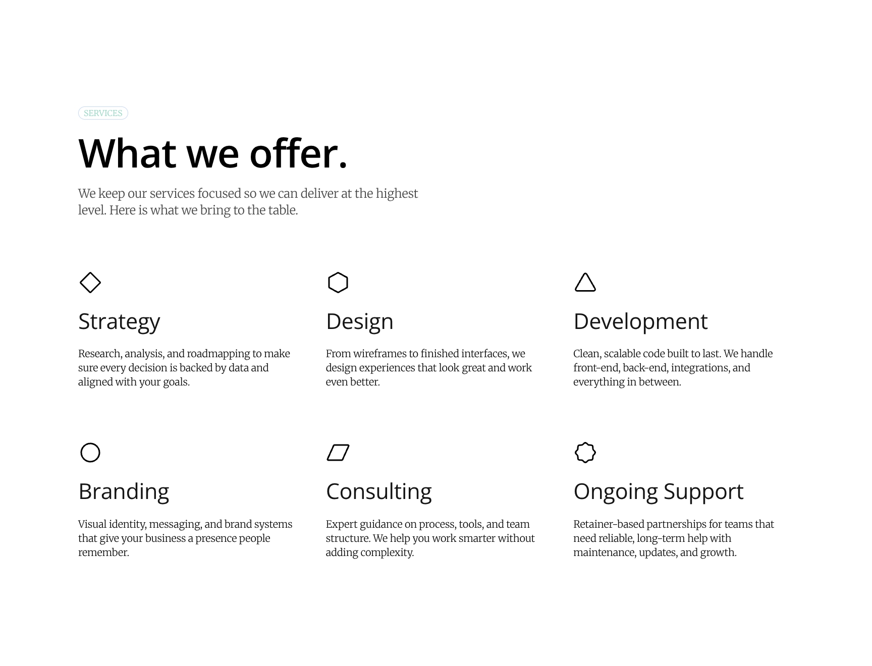 Service Offerings - Focused Expertise Breakdown