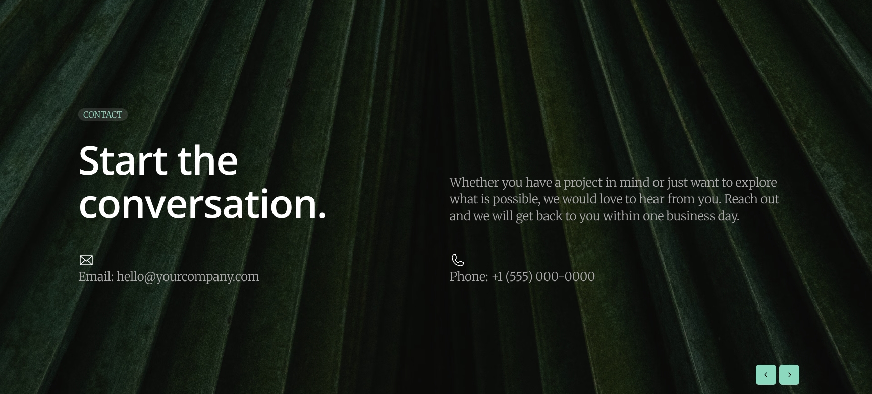 Contact Section - Start the Conversation